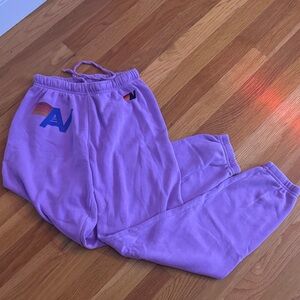 Purple Aviator Nation Sweat Pants